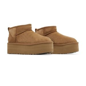 Ugg Classic ultra mini Platform Suede Boots size 9 NIB chestnut ret $170